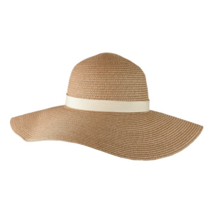 HAT 002, SOMBRERO JUNO. Sombrero de paja de papel con cinta removible en color beige con broche de velcro.