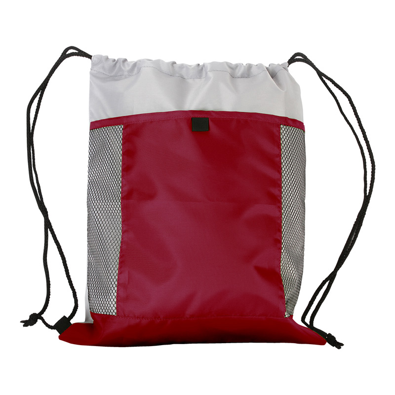 TX-060W, Mochila tipo saco fabricado de poliester con jareta y bolsa al frente, colores: azul, naranja, rojo, rosa, gris y verde